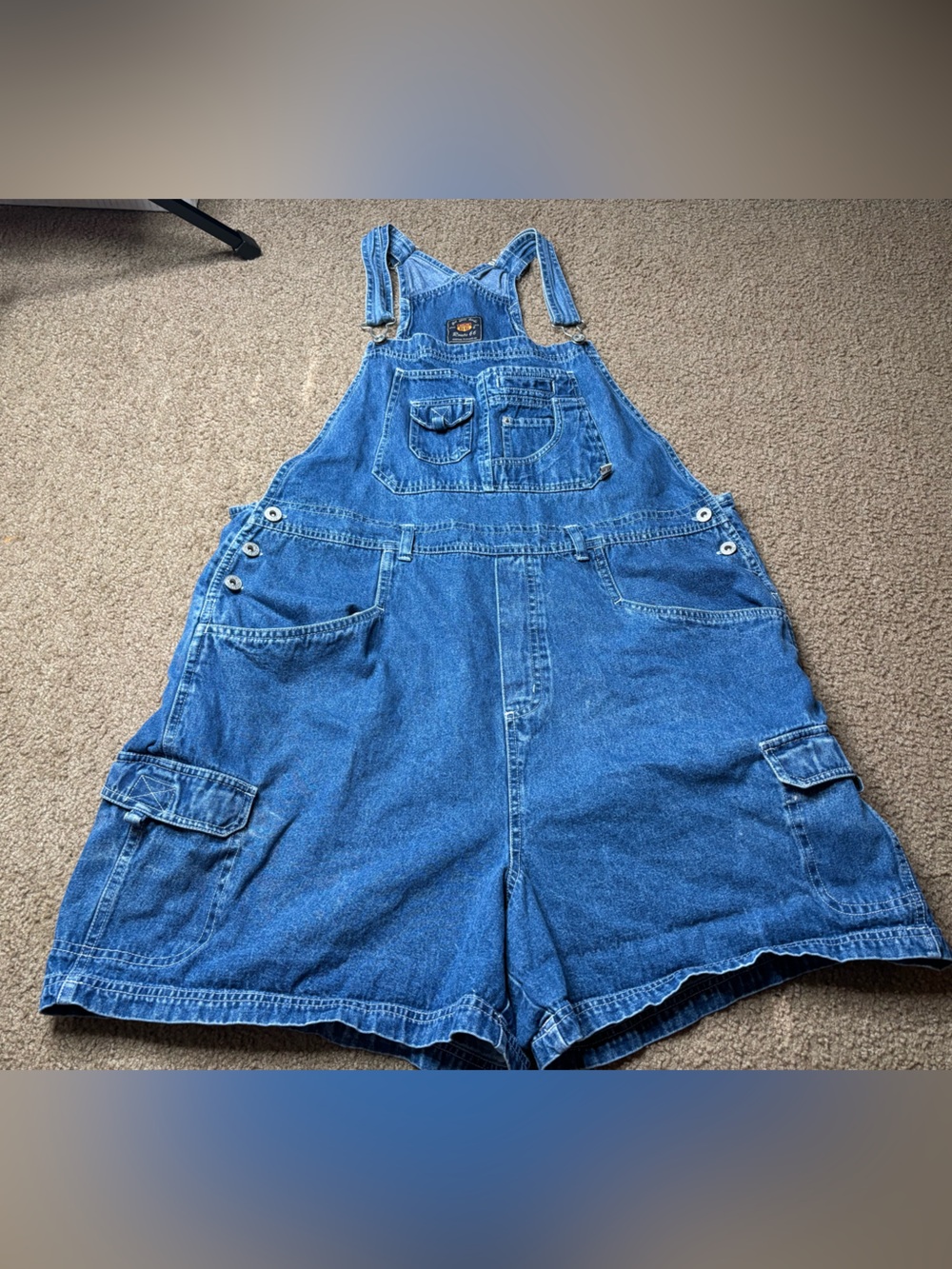Route 66 Blue Denim Short Overalls